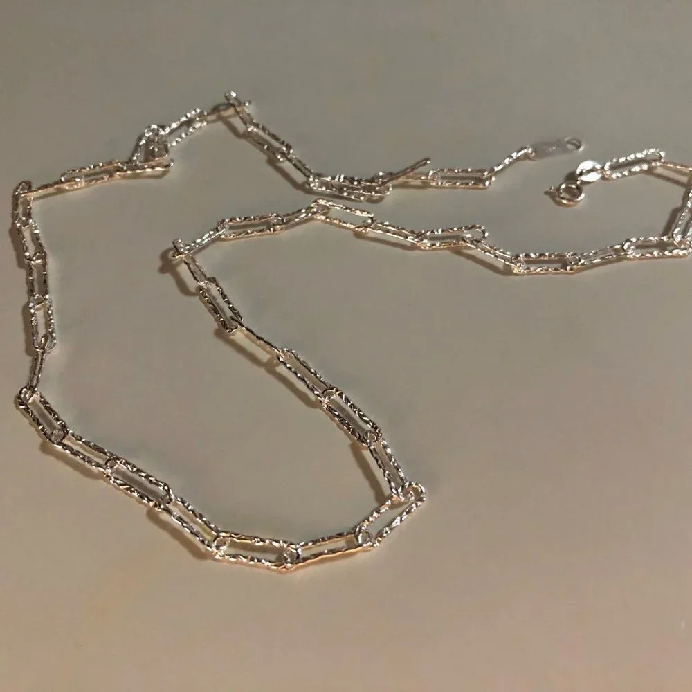 #NEW 925 Sterling Silver Shiny Link Chain Necklace - Picture 3 of 10